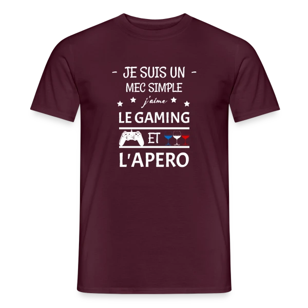 Apéro Gaming : Humour Entre Copains sur T-shirt homme