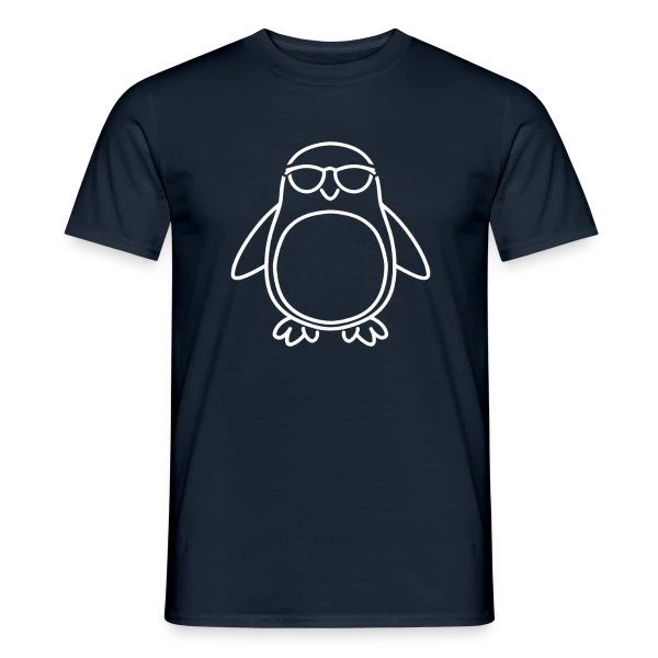 Maquette de T-shirt homme « Silhouette Pingouin Élégante » à personnaliser