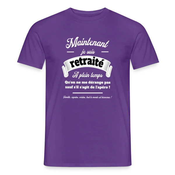 Maquette de T-shirt homme « Apéro Retraite : Humour et Détente » à personnaliser