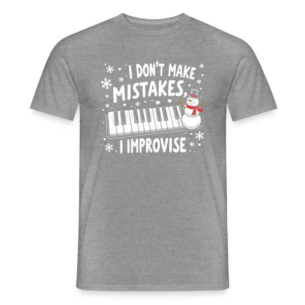 Maquette de T-shirt homme « Pianiste Humour - Je n'fais pas d'erreurs, j'improvise » à personnaliser