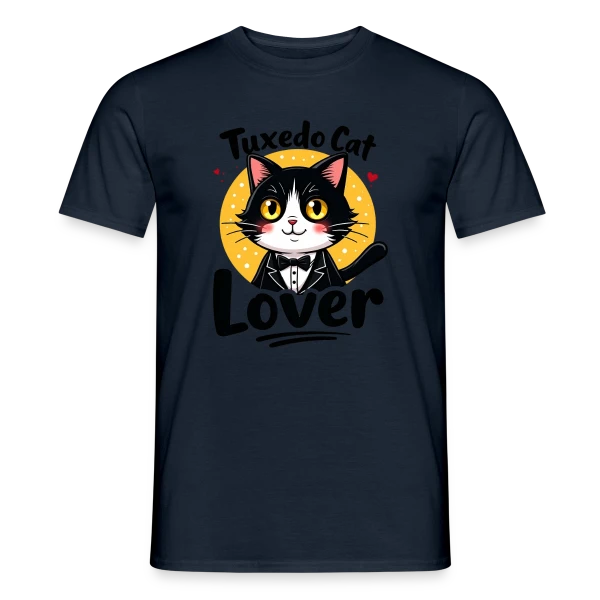 Maquette de T-shirt homme « Femme Amoureux Chat Smoking - Cadeau Félin » à personnaliser