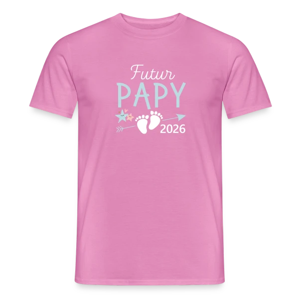 Maquette de T-shirt homme « Annonce Grossesse "Futur Papy 2026" - Bientôt Grand-Père » à personnaliser