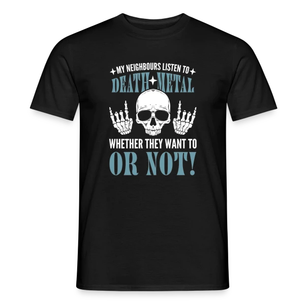 Maquette de T-shirt homme « Hommage au Metal : Death, Trash & Hard Rock » à personnaliser