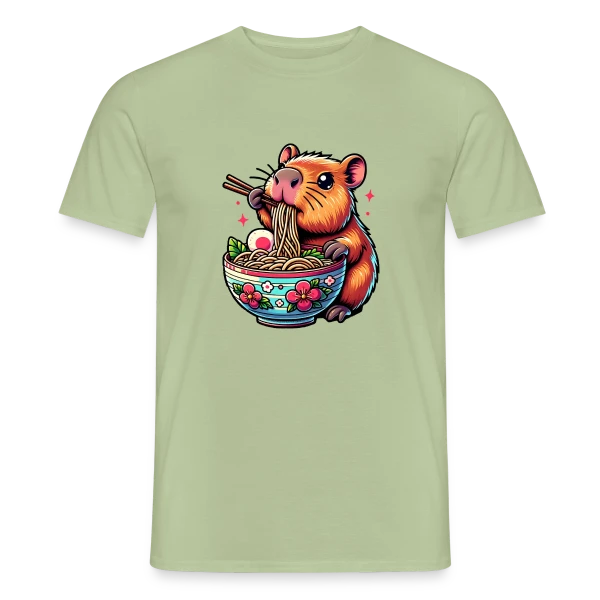 Capybara Mignon Ramen sur T-shirt homme