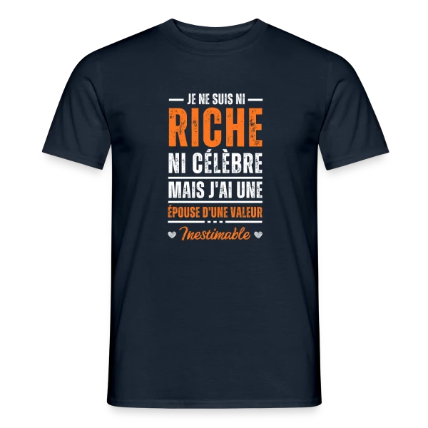 Maquette de T-shirt homme « Homme - Mon Épouse D'une Valeur Inestimable » à personnaliser