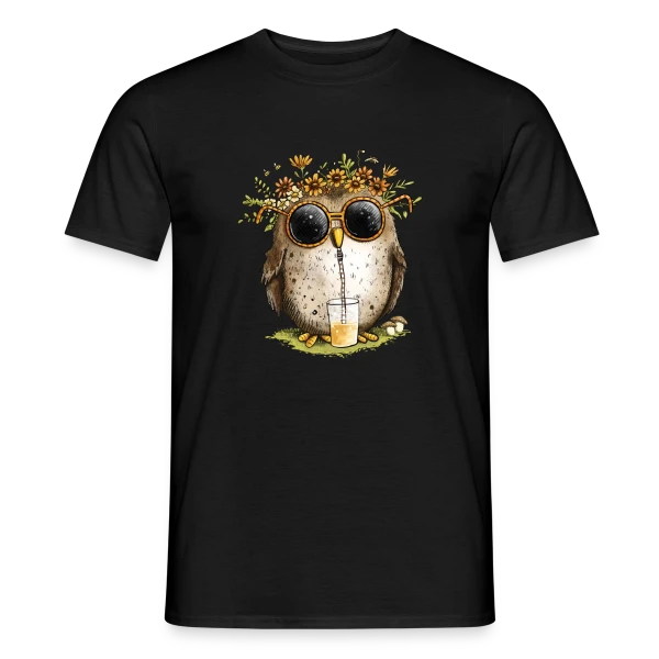 Maquette de T-shirt homme « Chouette Cool et Limonade » à personnaliser