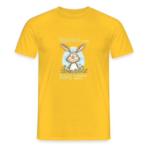 Maquette de T-shirt homme « Lapin Printanier et Pâques » à personnaliser