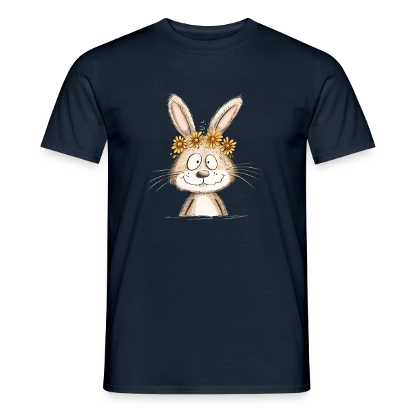 Lapin Rigolo Couronne Fleurs sur T-shirt homme