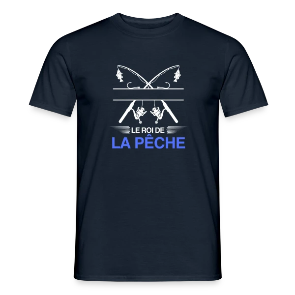 Maquette de T-shirt homme « Le Roi de la Pêche - Cadeau Pêcheur Personnalisé » à personnaliser