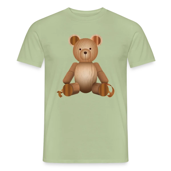 Maquette de T-shirt homme « Ours Mignon en Bois - Style Nature & Chaleureux » à personnaliser