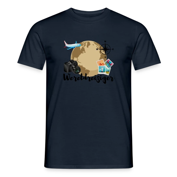 Maquette de T-shirt homme « Voyageur du Monde Aventure » à personnaliser