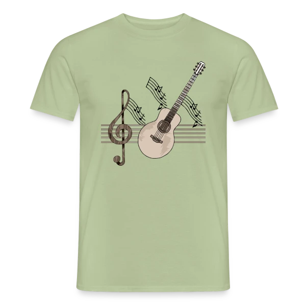 Maquette de T-shirt homme « Guitare Addict » à personnaliser