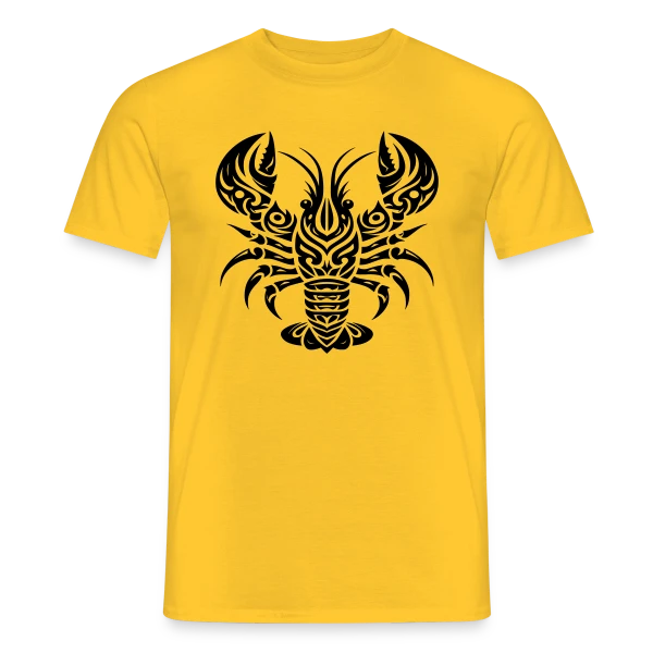 Maquette de T-shirt homme « Homard Tribal - Art Océanique » à personnaliser