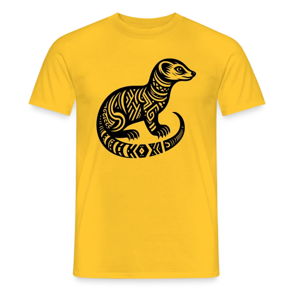 Maquette de T-shirt homme « Mangouste Tribale : Esprit Sauvage » à personnaliser
