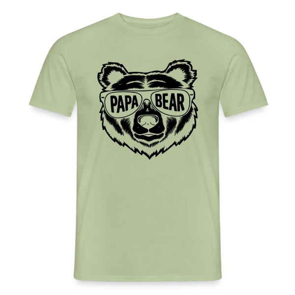 Maquette de T-shirt homme « Papa Bear - Le Papa Câlin de la Famille » à personnaliser