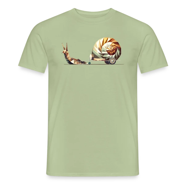 Maquette de T-shirt homme « Slow Travel "L'Escargot Caravane" : Zen et Humoristique » à personnaliser