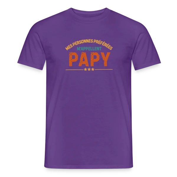 Maquette de T-shirt homme « Mes Personnes Préférées M'Appellent Papy - T-shirt Personnalisé » à personnaliser