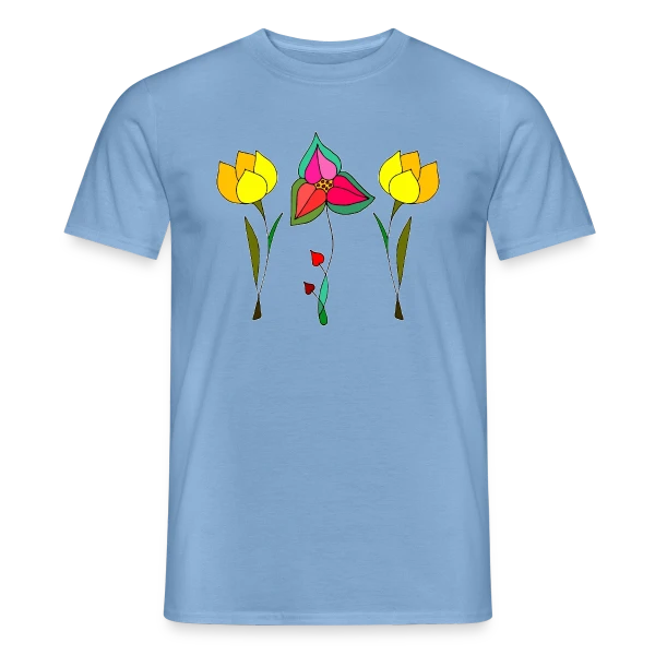 Maquette de T-shirt homme « Jardin Fleuri Délicat » à personnaliser