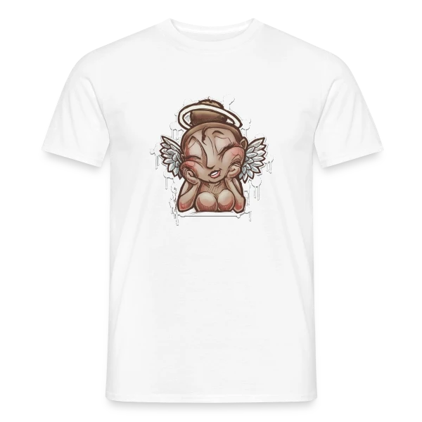 Maquette de T-shirt homme « Ange Bulle Fantaisie » à personnaliser