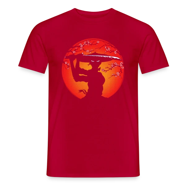 Maquette de T-shirt homme « Kunoichi Esprit Bushido » à personnaliser