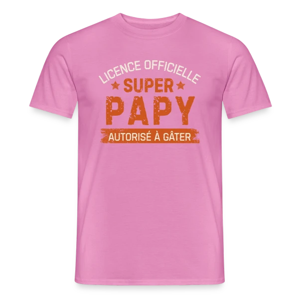 Maquette de T-shirt homme « 'Licence Papy Officielle' – Humour Grand-Père » à personnaliser