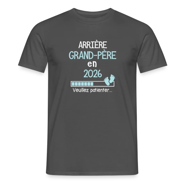 Maquette de T-shirt homme « Arrière-Grand-Père 2026 : Bientôt Papy » à personnaliser