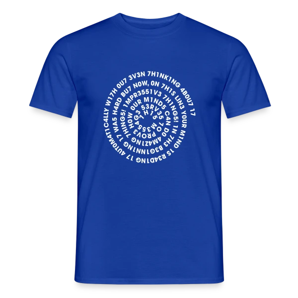 Maquette de T-shirt homme « Leetspeak Flex Spiral - Code & Geek » à personnaliser