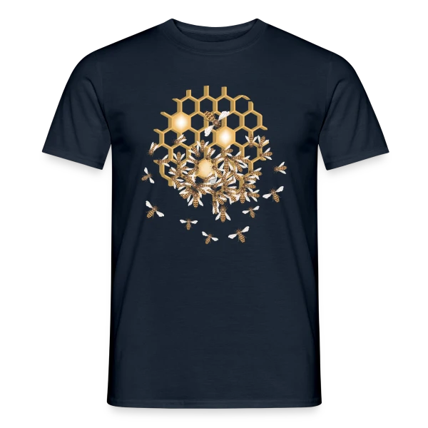 Maquette de T-shirt homme « Nid d'Abeille Géométrique : Nature & Harmonie » à personnaliser