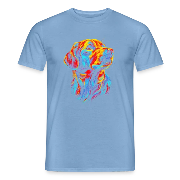 Maquette de T-shirt homme « Chien Pop Art » à personnaliser