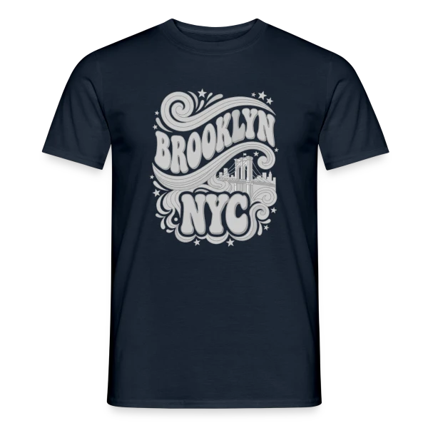 Maquette de T-shirt homme « Esprit Brooklyn NYC » à personnaliser
