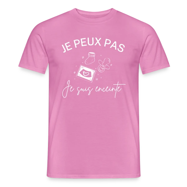 Maquette de T-shirt homme « Je Peux Pas, Je Suis Enceinte ! » à personnaliser