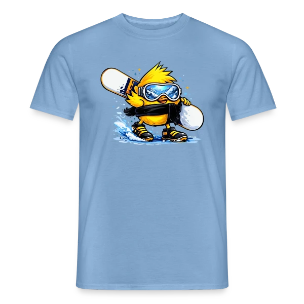 Maquette de T-shirt homme « Snowboardeur Déglingué » à personnaliser