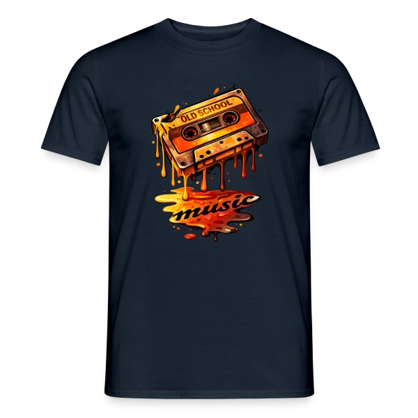 Maquette de T-shirt homme « Rétro Cassette Audio : L'Esprit 80s » à personnaliser