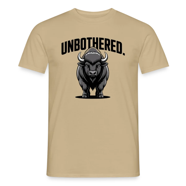 Maquette de T-shirt homme « Bison Imperturbable » à personnaliser