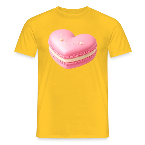 Macaron Cœur - Déclaration Gourmande sur T-shirt homme