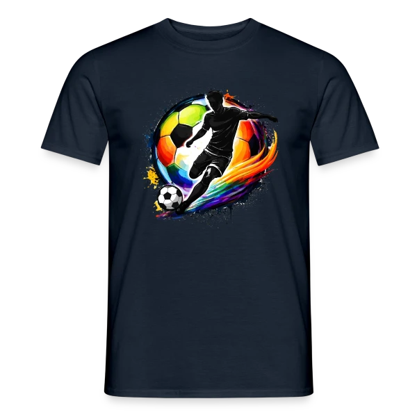 Maquette de T-shirt homme « Ballon de Football Design 5 » à personnaliser
