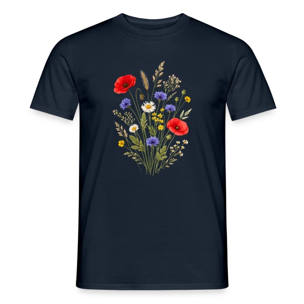 Maquette de T-shirt homme « Fleurs Sauvages - Esprit Bohème Nature » à personnaliser