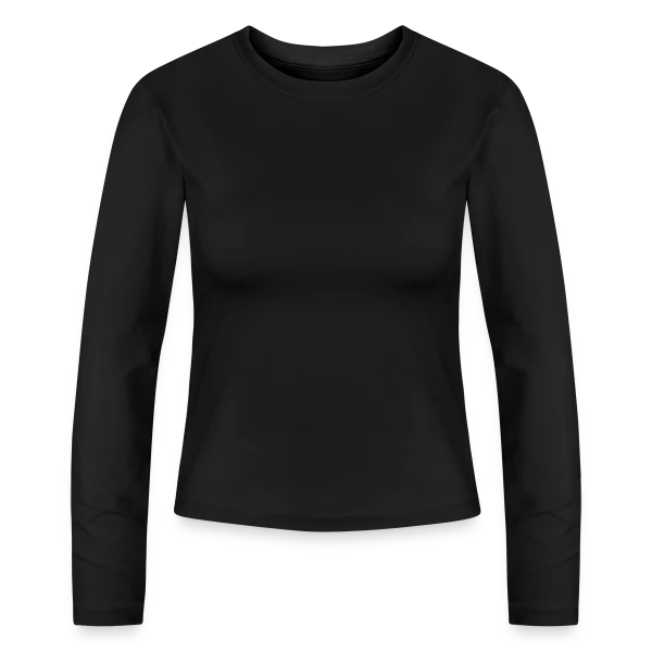 Maquette de T-shirt manches longues femme Slim Fit en coton biologique à personnaliser