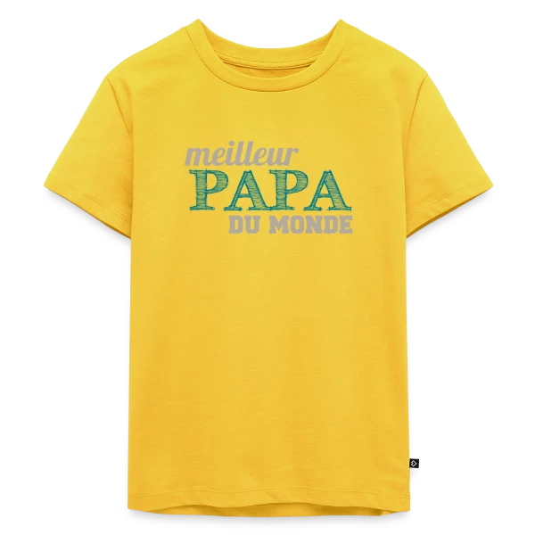 Le Meilleur Papa du Monde - Cadeau Fête des Pères Original sur T-shirt Premium bio Enfant