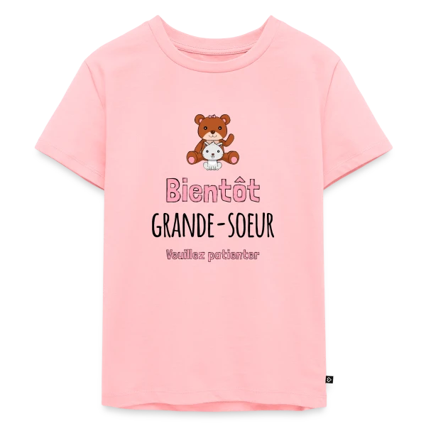 'Bientôt Grande Sœur' - Annonce Grossesse Originale sur T-shirt Premium bio Enfant