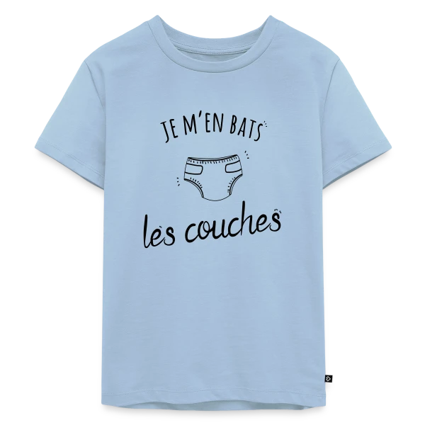 Humour "Je M'en Bats Les Couches" - Idée Cadeau Drôle sur T-shirt Premium bio Enfant