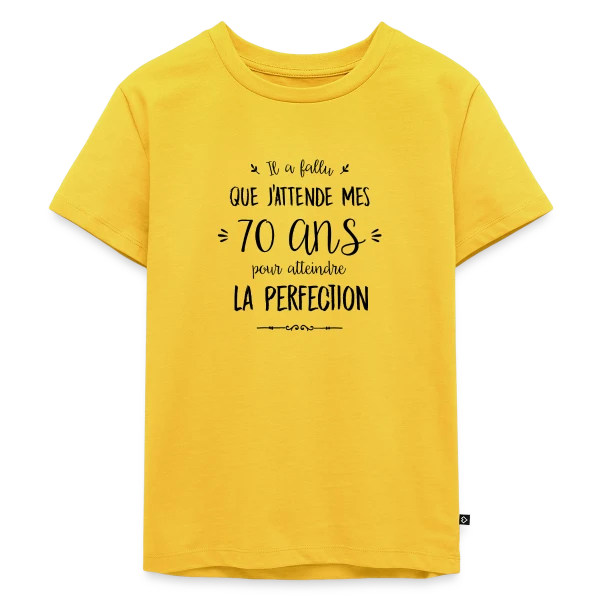 70 Ans : L'Âge d'Or de la Perfection sur T-shirt Premium bio Enfant