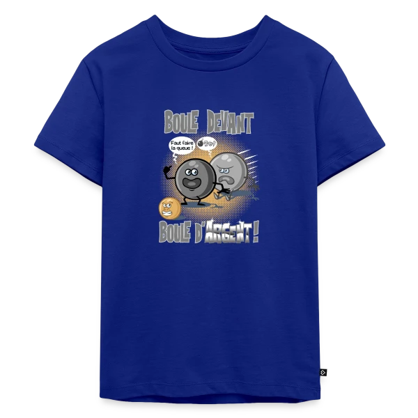 Boule devant boule d'argent - Pétanque sur T-shirt Premium bio Enfant