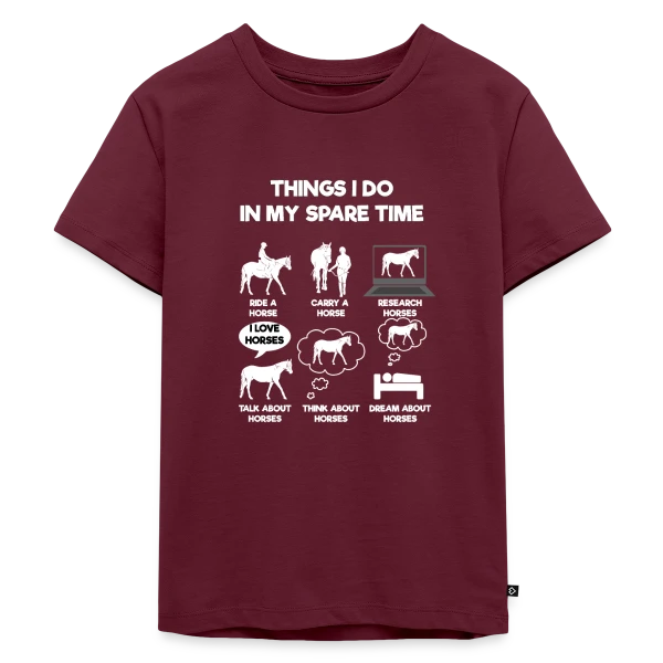 Mes Passions : Écran et Chevaux sur T-shirt Premium bio Enfant