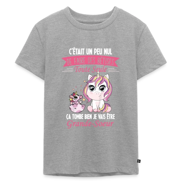 Future Grande Sœur Licorne sur T-shirt Premium bio Enfant