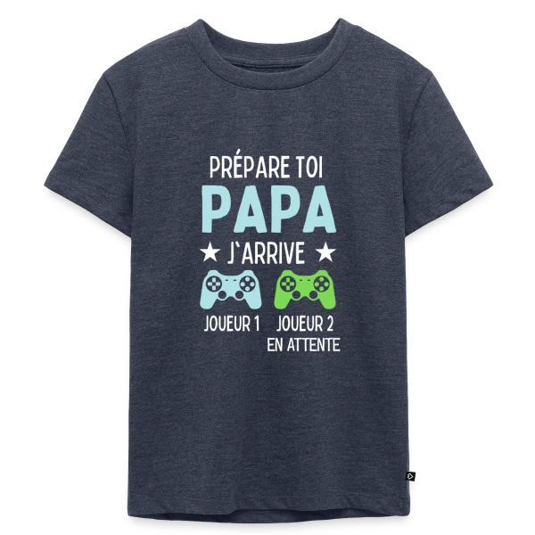 Futur Papa Gamer - Annonce Grossesse Humour sur T-shirt Premium bio Enfant