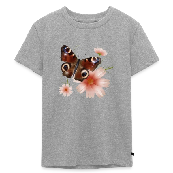 Papillon Paon-du-Jour Éclatant de Roses sur T-shirt Premium bio Enfant