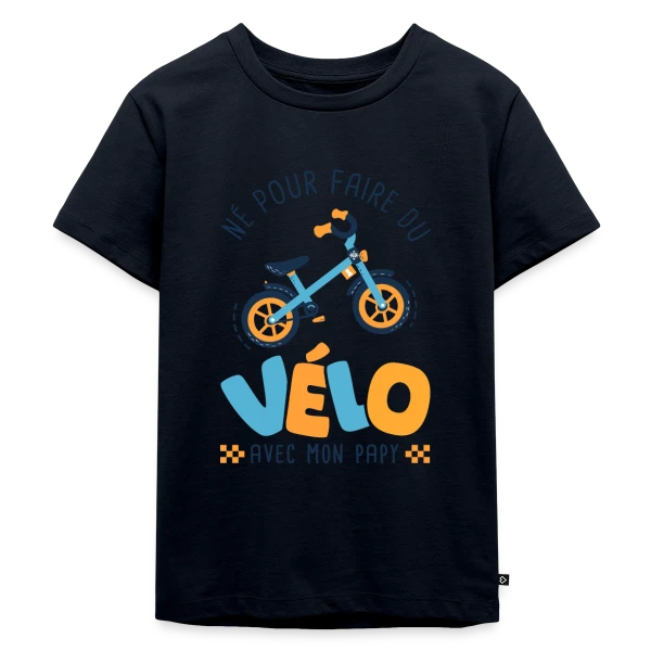 "Né pour le Vélo avec Papy" sur T-shirt Premium bio Enfant