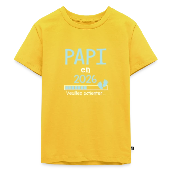 Papi en 2026 : Veuillez Patienter - Humour sur T-shirt Premium bio Enfant