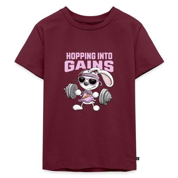 Lapin Musculation - Puissance Carottes sur T-shirt Premium bio Enfant
